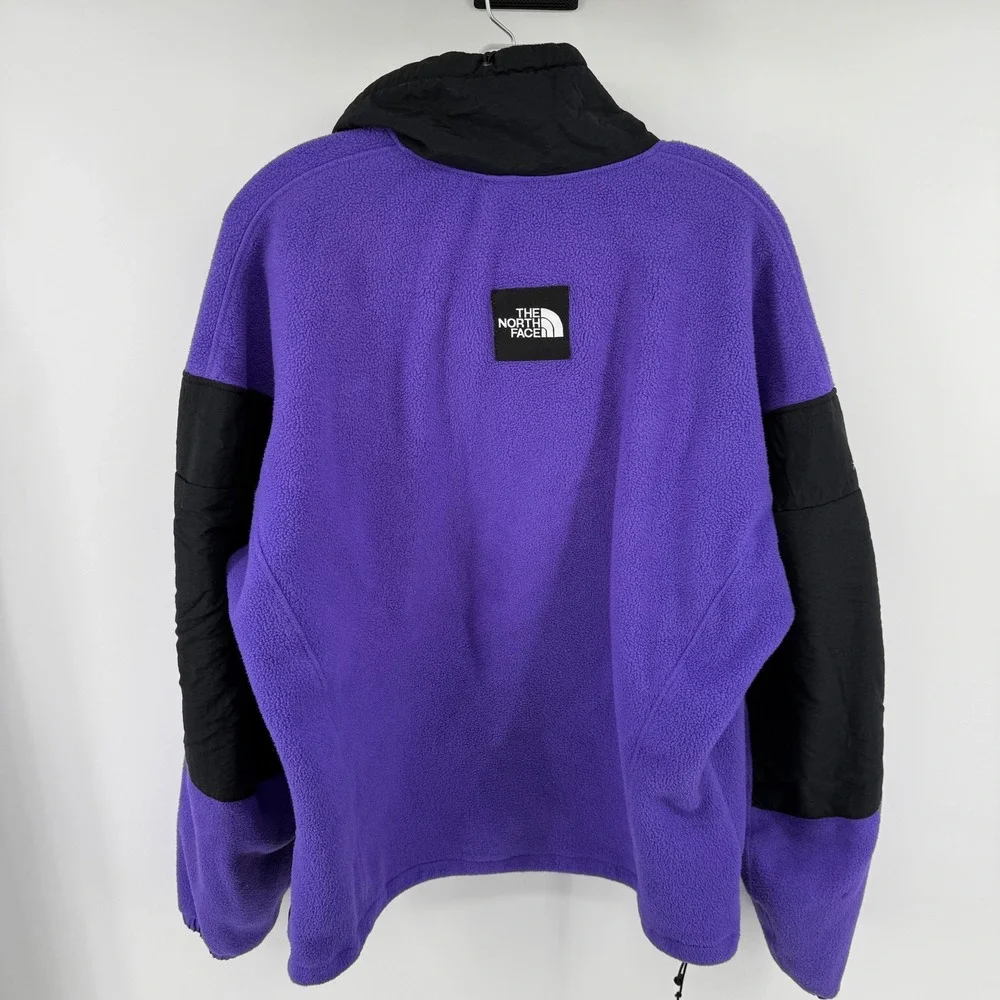 Vintage The North Face USA Made Purple Black Fleece Pullover Jacket Large 90s